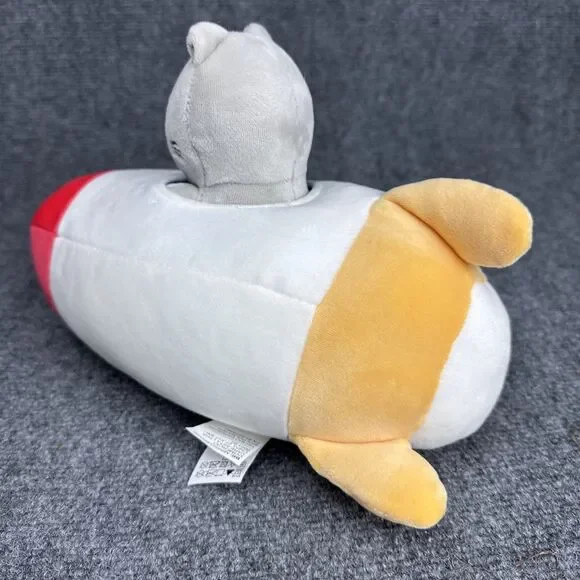 MINISO Life Space Series Rocket Plush Toy With Kitten - 11" Red Yellow Blue - Picture 4 of 7